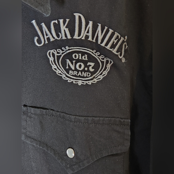 JACK DANIELS BLACK MENS XL LONG SLEEVE BUTTON UP SHIRT OLD NO.7 - Picture 2 of 9